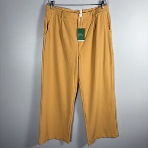 Halara Women's XL Orange Flex High Waisted Pocket Straight Leg Crepe Work Pants
